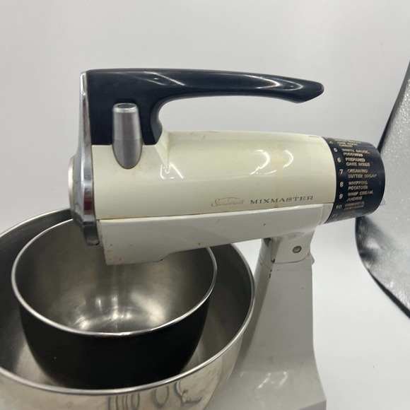 Sunbeam Kitchen Vintage Sunbeam Mixmaster Stand Mixer 2 Speed With Cover 2 Bowlsbeaters